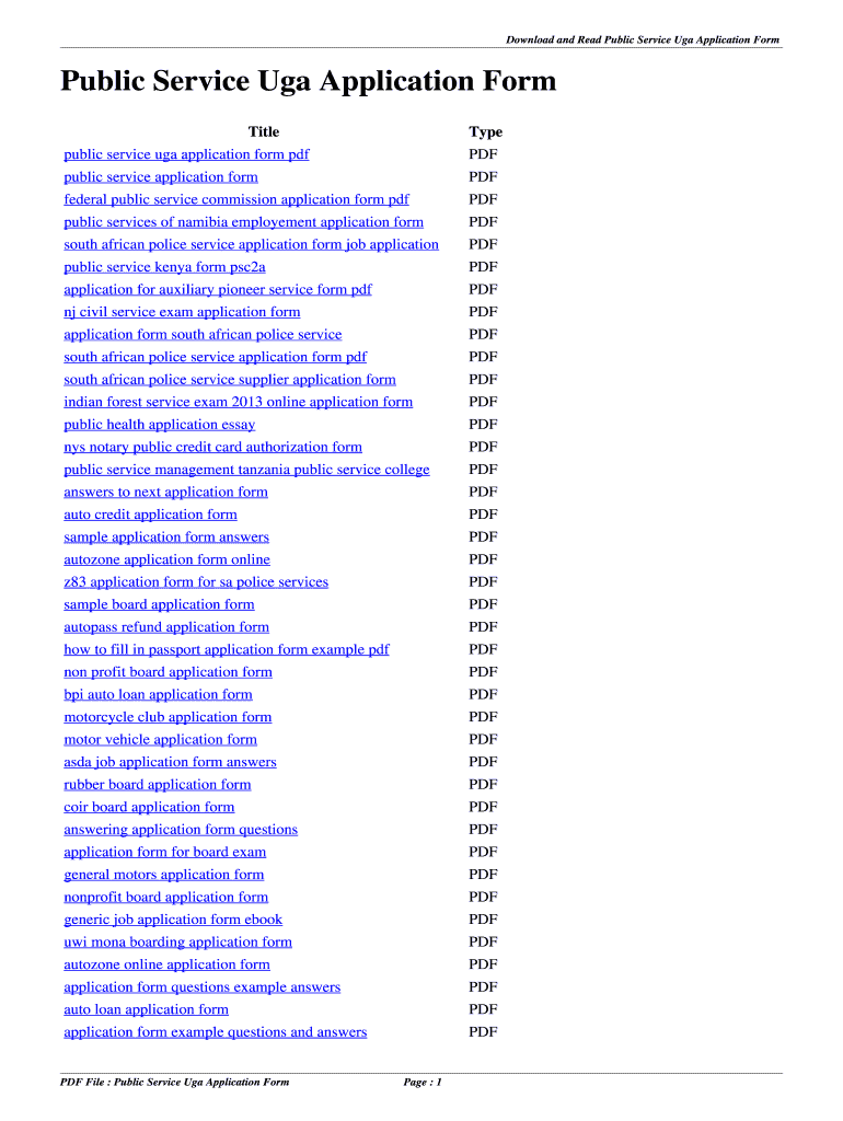Fillable Online Public Service Uga Application Form. public service uga