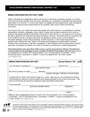 MEDIA PARTICIPATION OPT-OUT FORM - d103