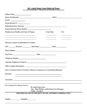 Isi sef template 2023 - R.I. Adult Drug Court Referral Form - courts ri