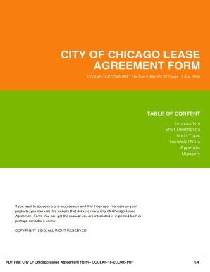 Fillable Online CITY OF CHICAGO LEASE AGREEMENT FORM COCLAF-18-ECOM6 ...