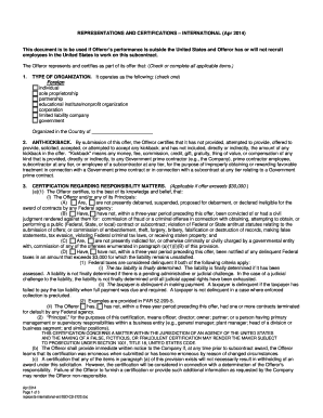 This document is to be used if Offeror s performance is outside the United States and Offeror has or will not recruit