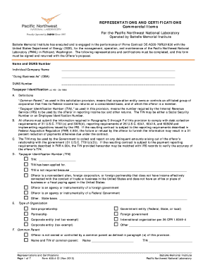 REPRESENTATIONS AND CERTIFICATIONS Commercial Items