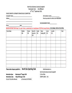 Guardianship letter sample - North Star Bushmans Carnival Campdraft Nomination Form ACA ...