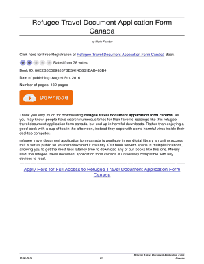 Travel document application form
