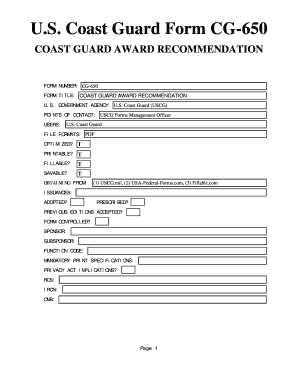 Ukag me connecter - U.S. Coast Guard Form CG-650 - usa-federal-forms.com