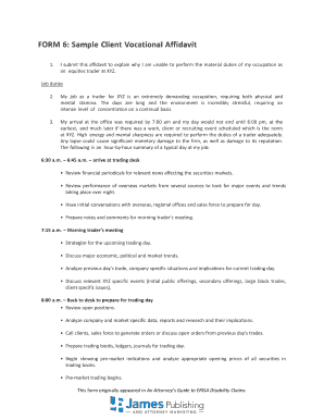 FORM 6: Sample Client Vocational Affidavit - riemerlawfirm.com