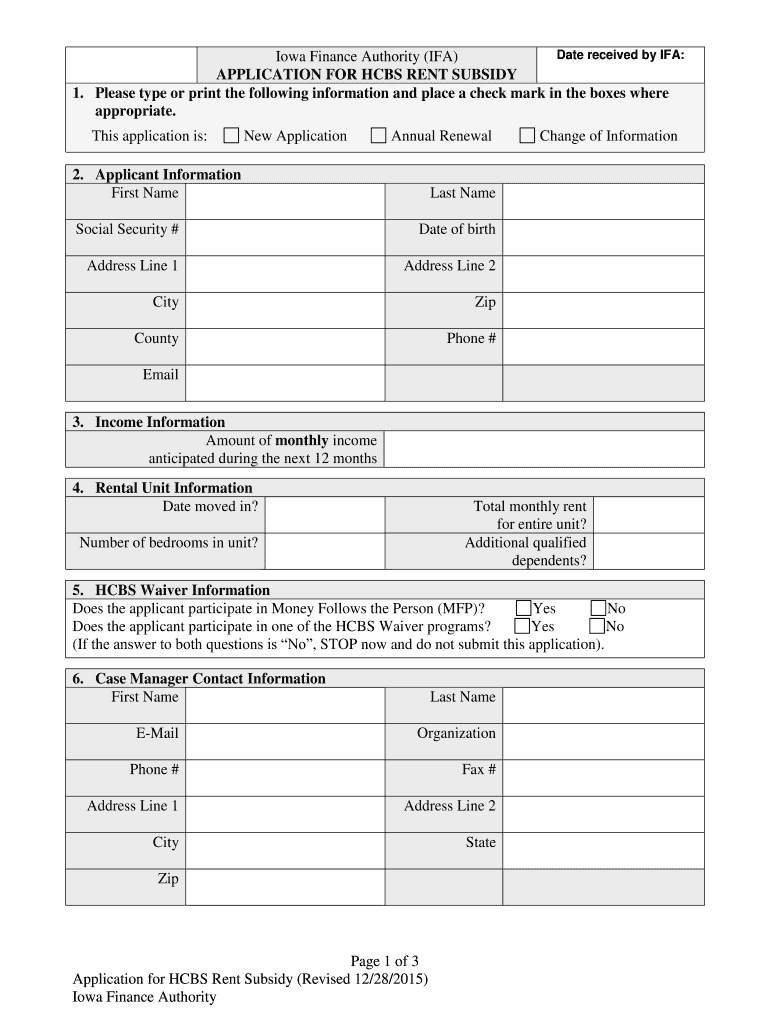 Iowa Rent Subsidy Fill Online Printable Fillable Blank PdfFiller