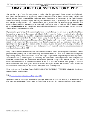 fillable online globalimpressions army slrrt counseling form pdf army counseling form fillable