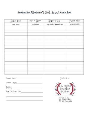 American Bar Association s Civics Law Honor Roll