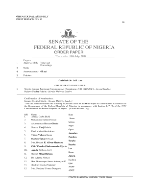 FIRST SESSION NO - nass gov