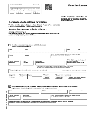 KG 1 Antrag auf Kindergeld franz sisch