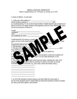 Fillable Online SMALL ESTATE AFFIDAVIT - s3.amazonaws.com Fax Email ...