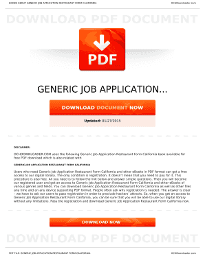 generic job application doc