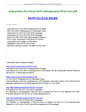 editable 1040 instructions 2015 booklet fill print download form 2210 instructions