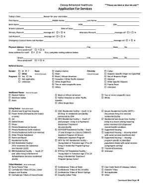 Fillable Online clatsopbh Clatsop Behavioral Healthcare **Please use ...