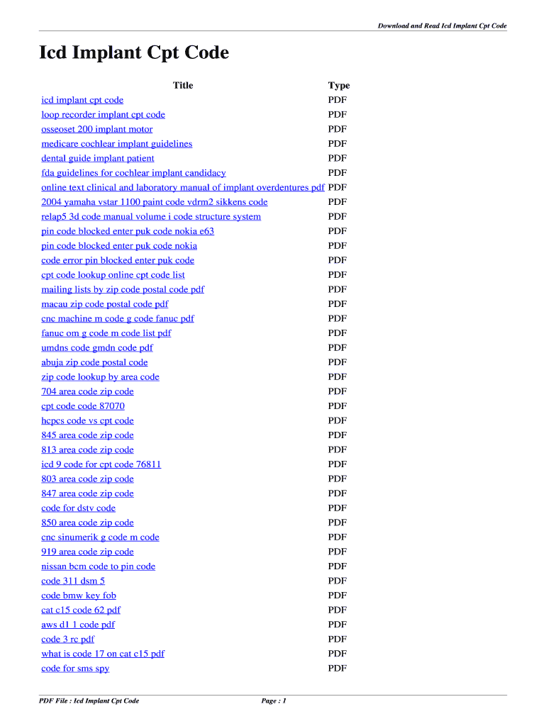 Fillable Online clumagz Icd Implant Cpt Code. icd implant cpt code Fax