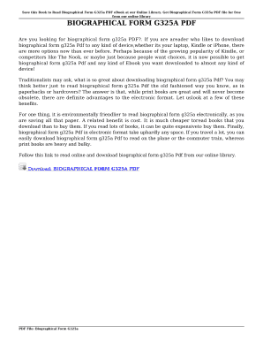 form g 325a templates fillable printable samples for pdf word biographical form g 325a