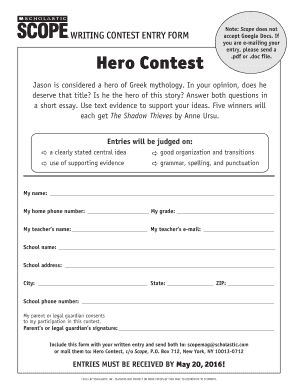 Fax template google doc - Hero Contest .pdf or .doc file. - cdn.scope.scholastic.com