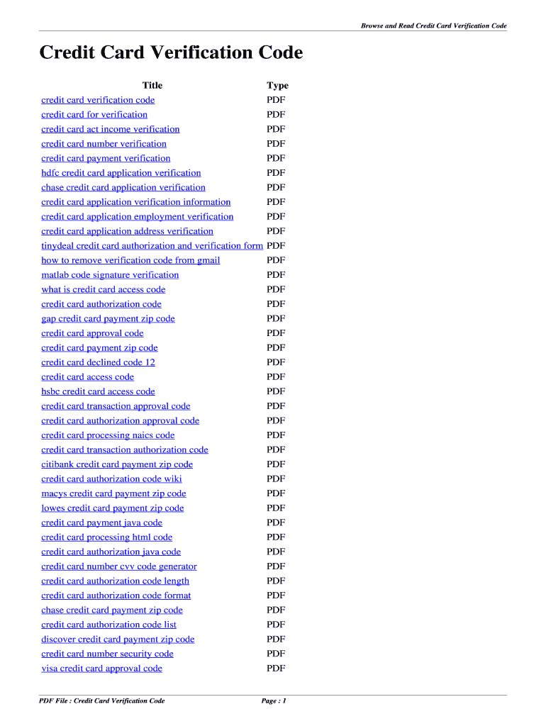 Fillable Online Credit Card Verification Code. credit card verification code Fax Email Print