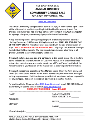 Hinckley Garage Sale 2022 - Fill Online, Printable, Fillable, Blank
