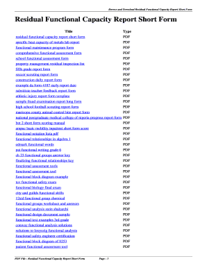 Fillable Online Residual Functional Capacity Report Short Form ...