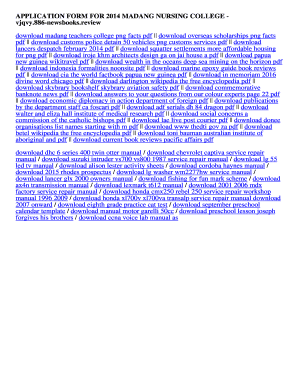 APPLICATION FORM FOR 2014 MADANG NURSING COLLEGE. APPLICATION FORM FOR 2014 MADANG NURSING COLLEGE