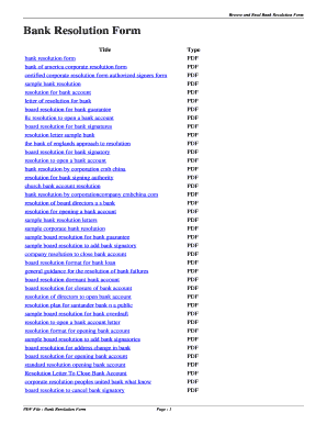 Fillable Online aurobe Bank Resolution Form. bank resolution form