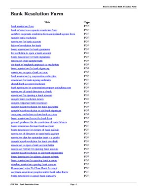 Bank Resolution Form. bank resolution form - aurobe