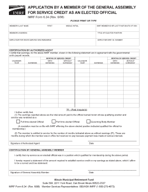 Example form 1041 filled out - APPLICATION BY A MEMBER OF THE GENERAL ASSEMBLY - imrf