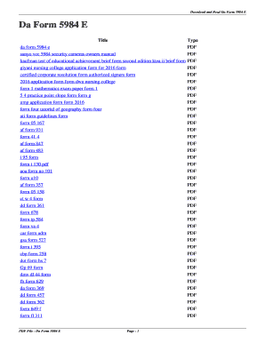 da form 5984 e template