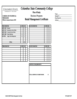Retail Management Certificate - cscc