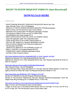 Fillable Online ebookread RIGHT TO KNOW REQUEST FORM PA Open Records ...