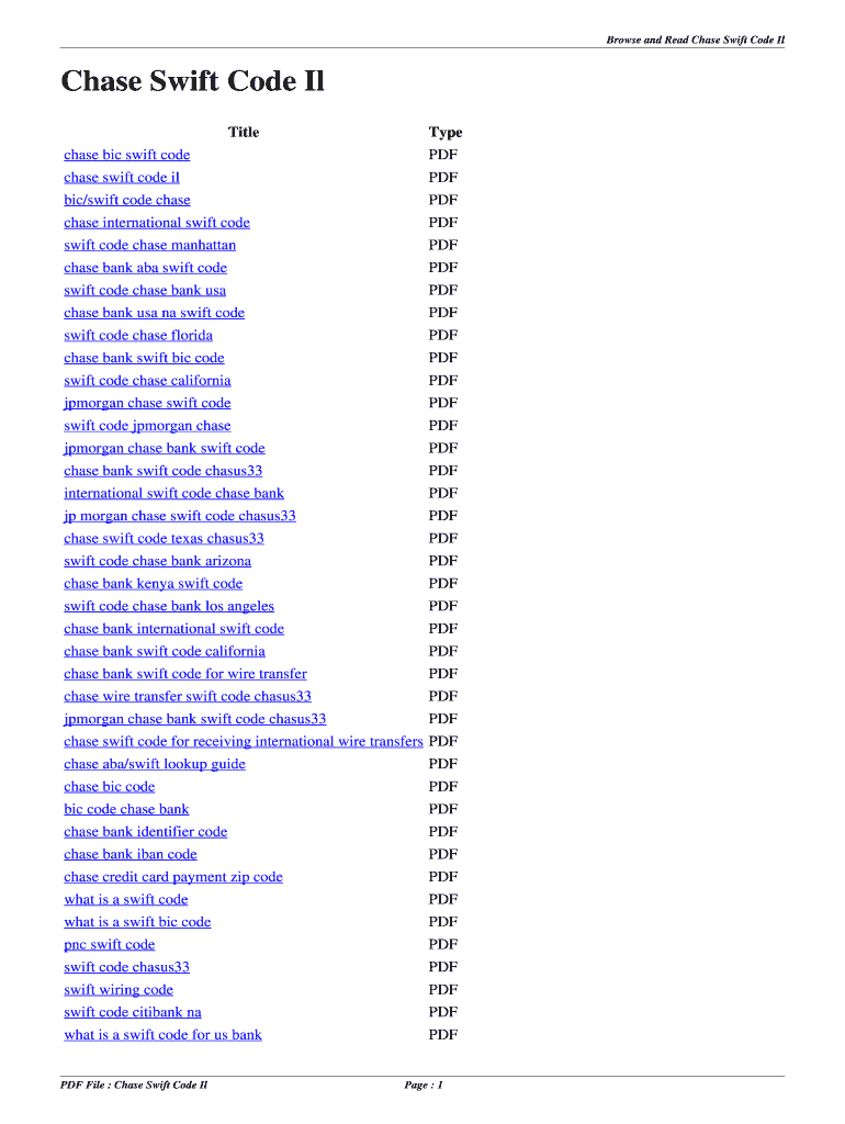Fillable online uoltag tredx chase swift code il chase swift code il
