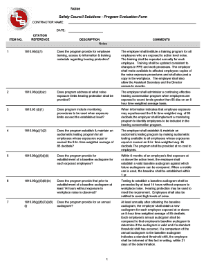 Safety Council Solutions - Program Evaluation Form - sctexascity