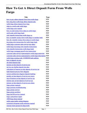 How To Get A Direct Deposit Form From Wells Fargo
