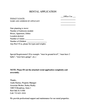 filled out application