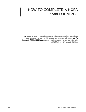 Fillable Online How To Complete A Hcfa 1500 Form. how to complete a ...