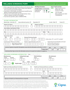Wellness Screening Form