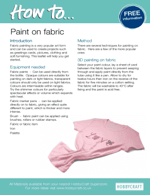 Fillable Online Paint on fabric Fax Email Print - pdfFiller
