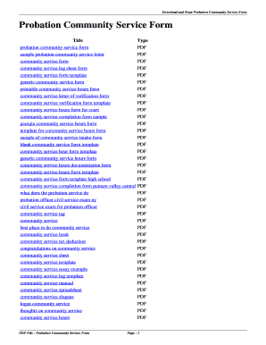 Community service essay pdf - Probation Community Service Form. probation community service form - foufrax qxzb