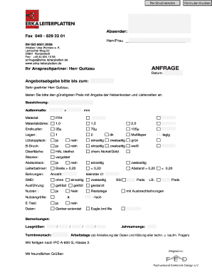 ERKA Leiterplatten Anfrage