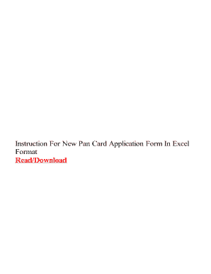 Form 49aa - Instruction For New Pan Card Application Form In Excel Format