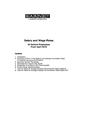 Fillable Online Salary and Wage Rates Fax Email Print - pdfFiller