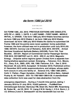 fillable online da form 1380 jul 2010 qur swiftscout com fax email fillable da form 1380