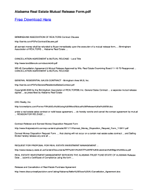 fillable online alabama real estate mutual release form fax email alabama real estate form