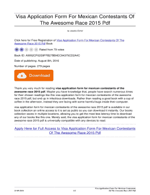 Fillable Online daycaregrants Visa Application Form For Mexican ...
