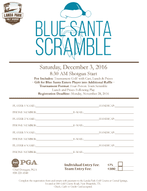 Complete the registration form - Landa Park Golf Course