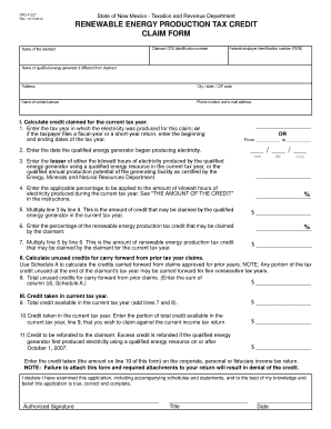 Fillable Online RPD State of New Mexico - Taxation and Revenue ...