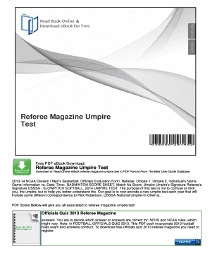 Referee Magazine Umpire Test - mybooklibrary.Com