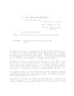 Memorandum format - ATTACHMENTS: Sample Memorandum of Understanding (MOU) - ocfs ny